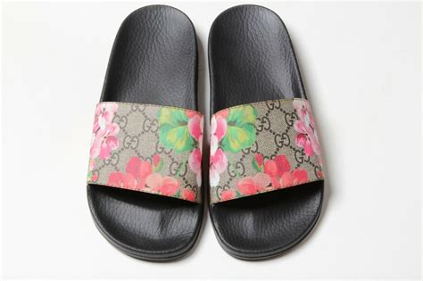 gucci slides bloom peel out|Gucci Bloom supreme shoes.